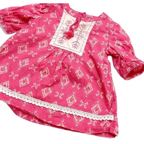 ACKERMANS Baby Fuschia Pink Boho Tunic Dress - Picture 3 of 4